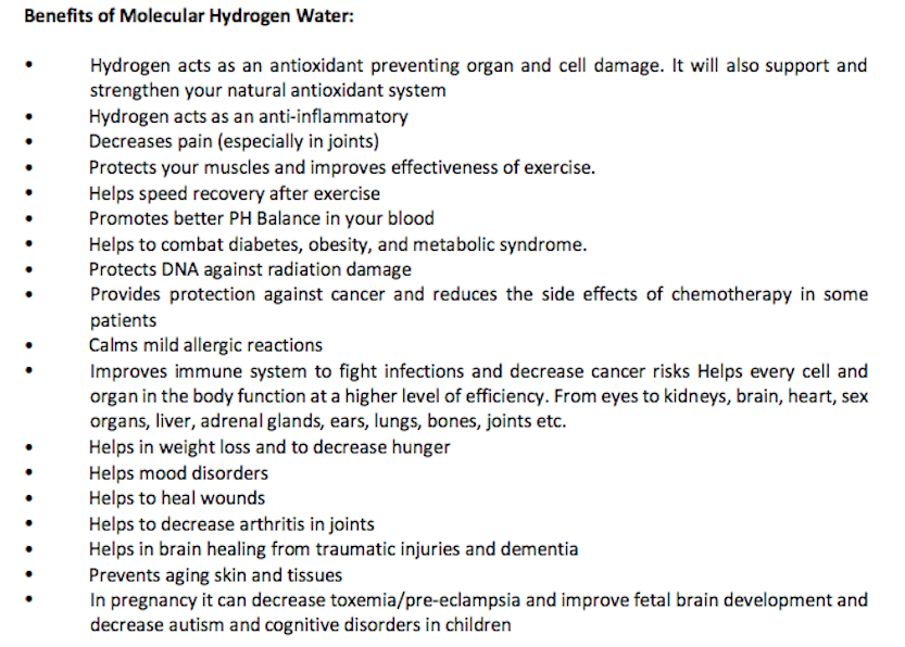 molecular hydrogen health benefits